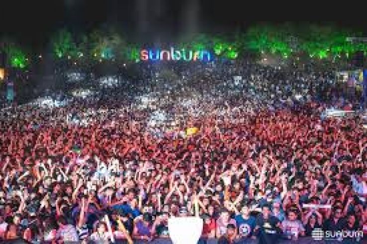 Large audience at Sunburn Goa waiting for headline DJ set