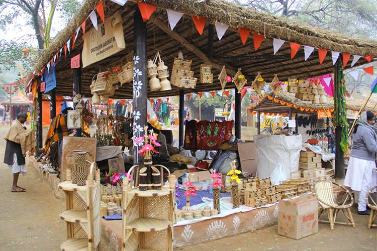 Colorful crafts stalls at Surajkund Mela