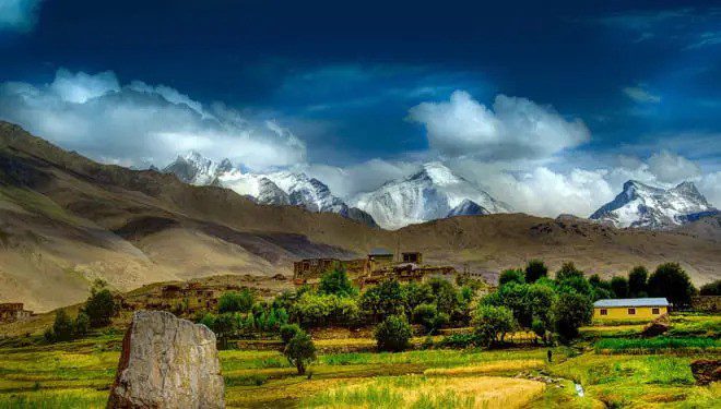 Suru Valley landscape with Nun Kun peaks
