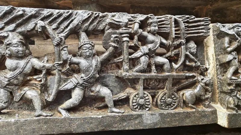 Ancient stone carvings at Talakadu temple complex