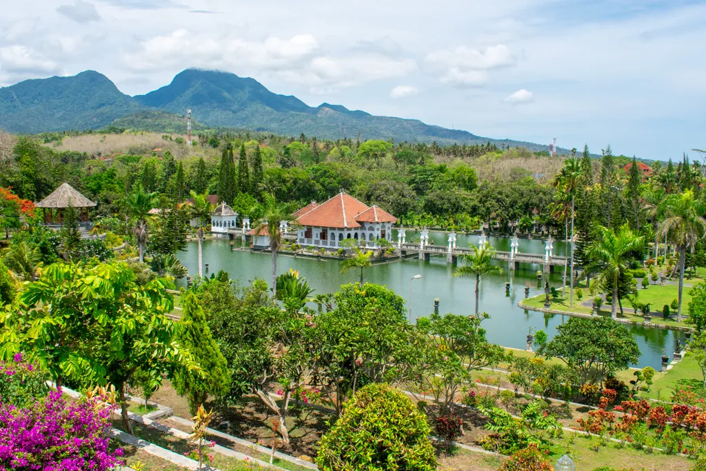 Garden and water channel layout at Taman Ujung