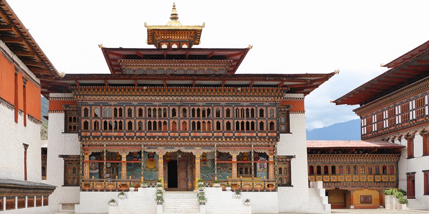 Traditional Bhutanese architecture at Tashichho Dzong Thimphu