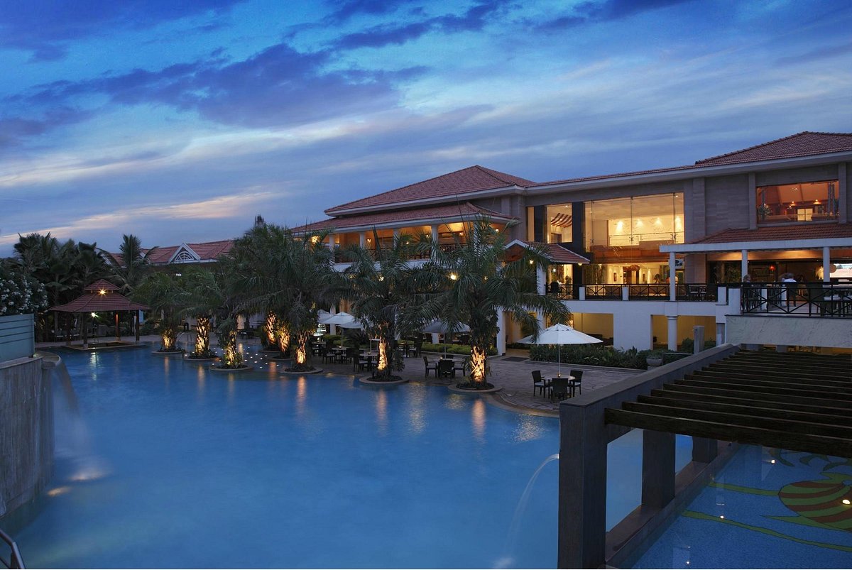Resort pool area for team outing near Bangalore