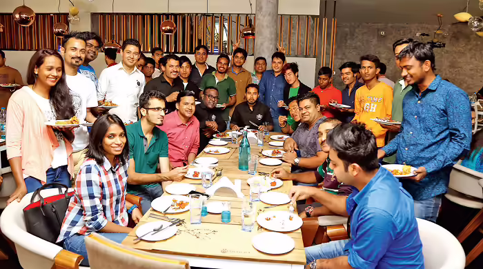 Team dinner and social session after outing