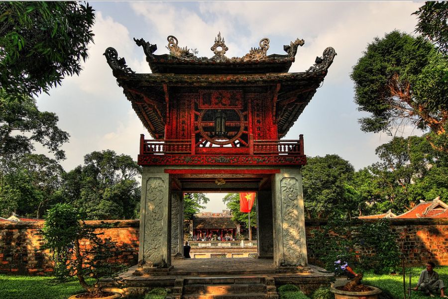 Main gateway at Temple of Literature Hanoi Vietnam