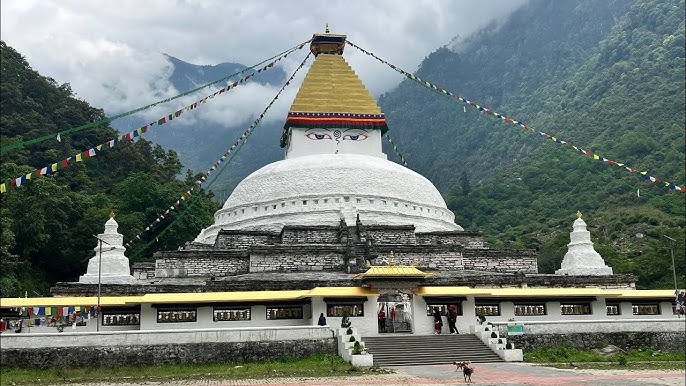 Jamyang Kyesang Choling dzong with 108 chortens in Bhutan