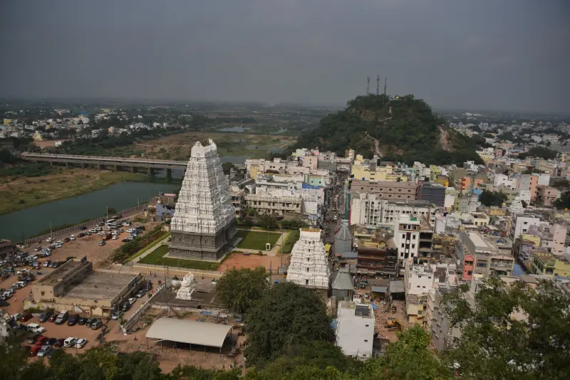 Chittoor temple landscape with scenic hills