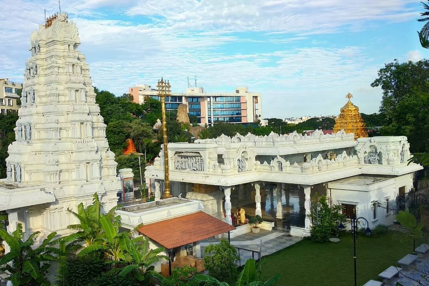 ISKCON Temple in Hyderabad with devotees