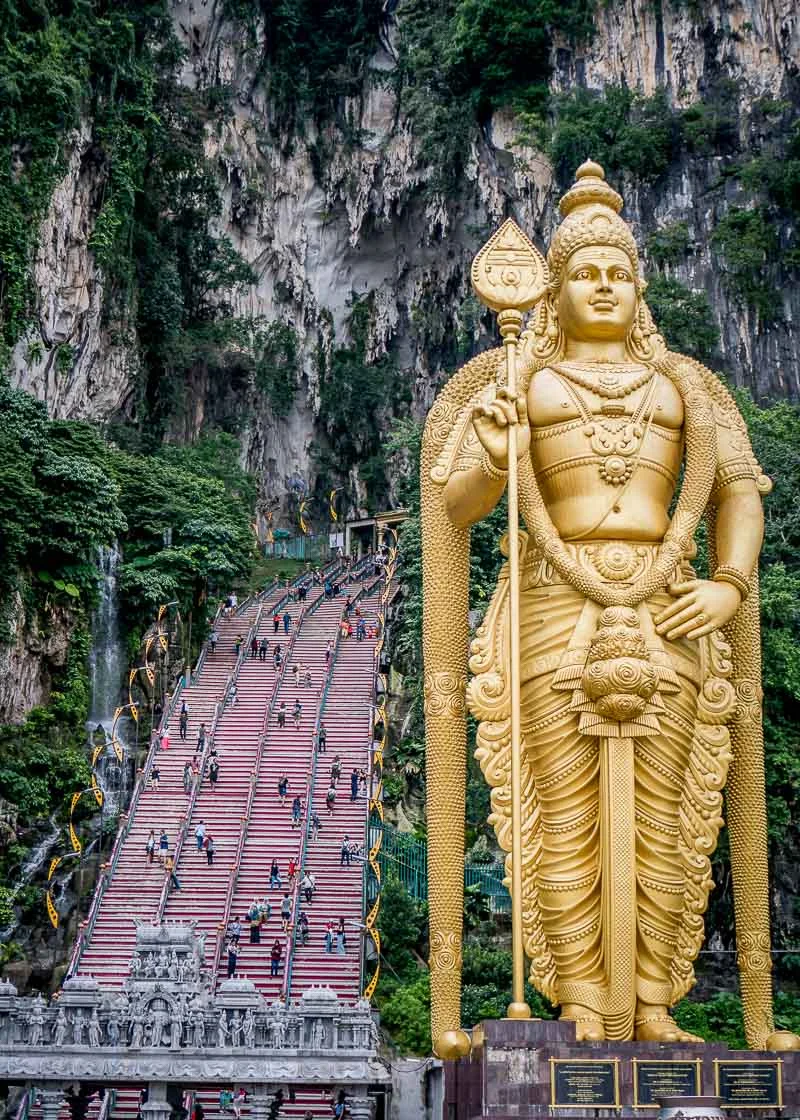 Batu Caves colorful stairs and temple complex in Kuala Lumpur