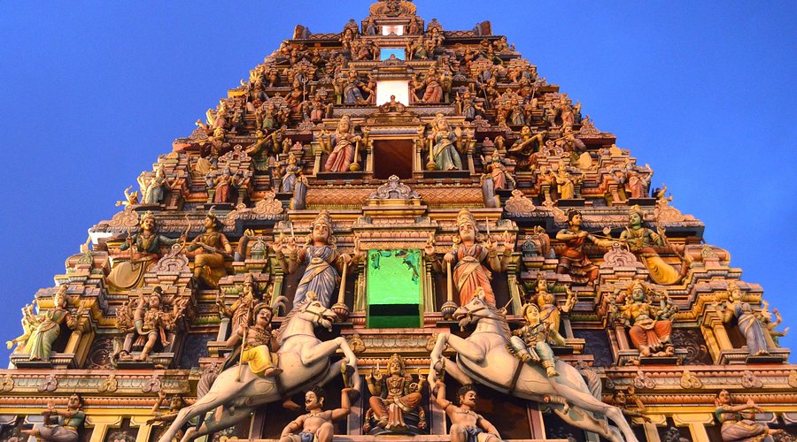 Sri Maha Mariamman Temple facade in Kuala Lumpur Chinatown
