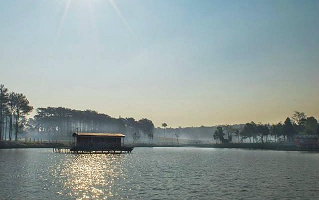 Boating and picnic activities at Thadlaskein Lake Jowai