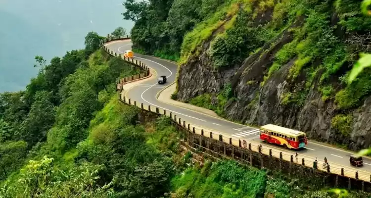 Misty road near Lakkidi and Chain Tree in Wayanad