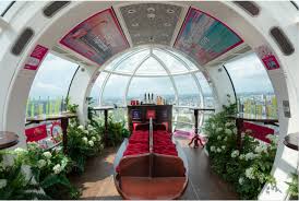 Interior of a London Eye capsule during rotation