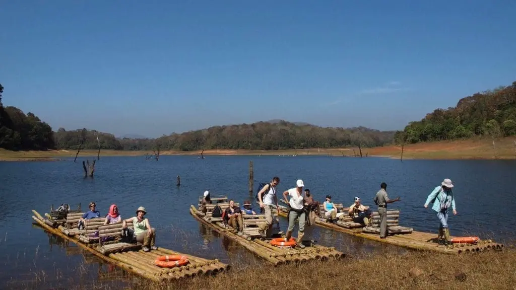 Bamboo rafting on Periyar Lake in Thekkady
