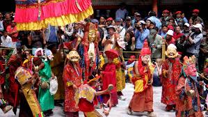 Masked dance performance during Thiksey Gustor festival