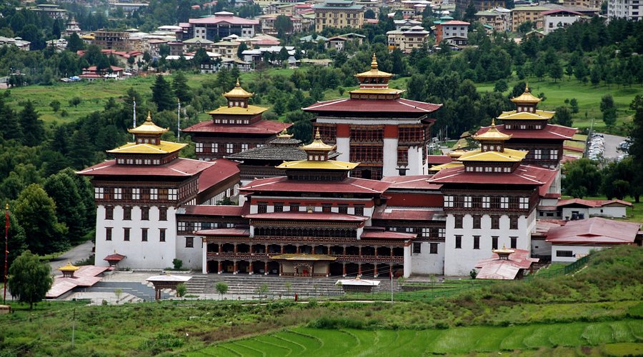 Traditional architecture of Tashichho Dzong in Thimphu
