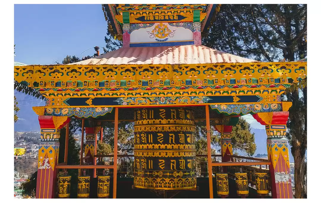 Thangka style local art and Buddhist paintings in Tawang shops