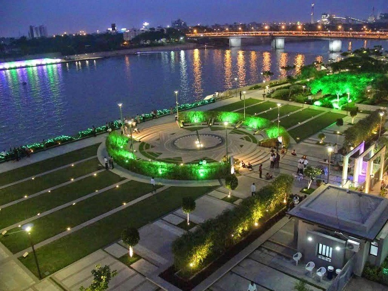 Sabarmati riverfront promenade in Ahmedabad