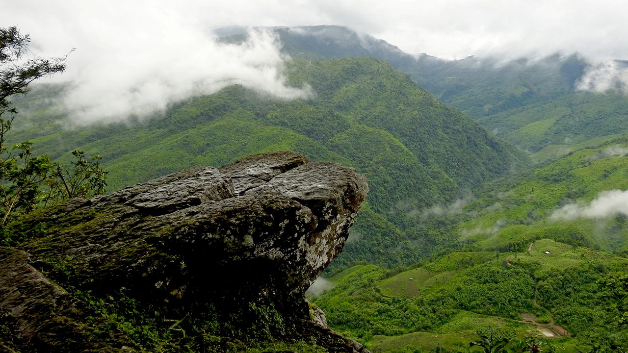 Panoramic viewpoint over Aizawl hills