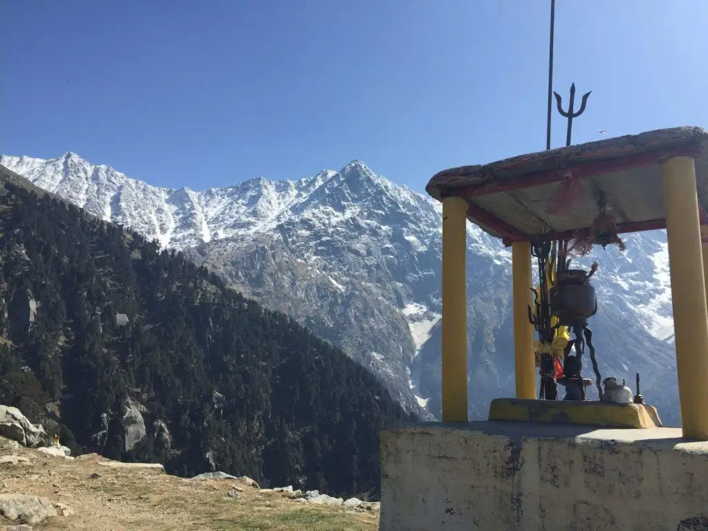 Monastery complex and prayer flags in Dharamshala