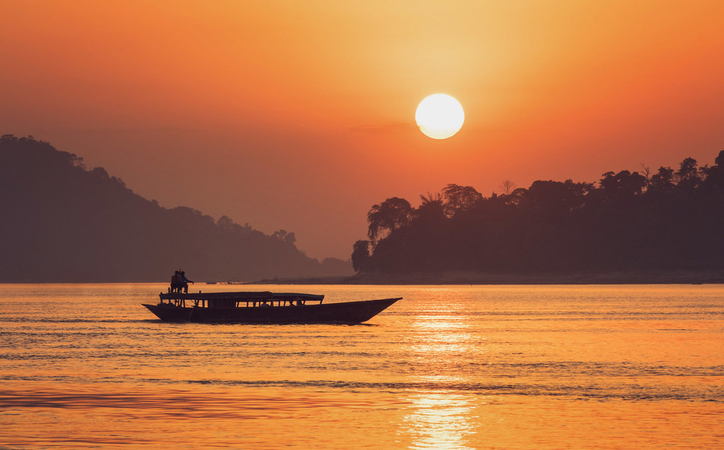 Sunset view over Brahmaputra in Guwahati