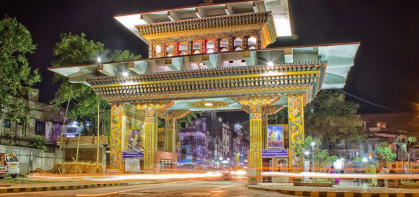 Evening view near Bhutan Gate in Phuentsholing