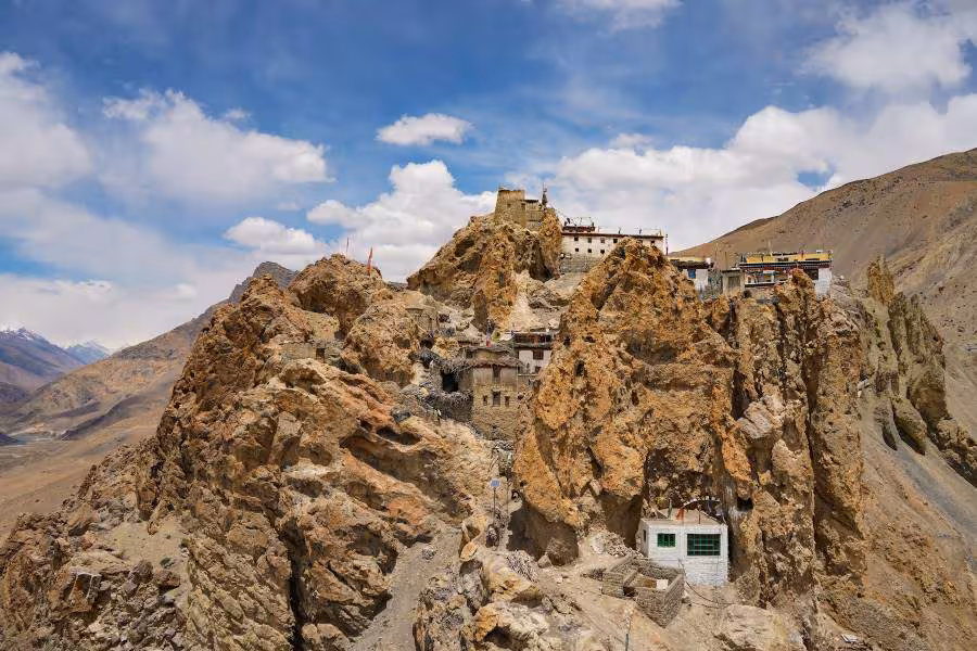 Dhankar Monastery perched on cliff edge in Spiti