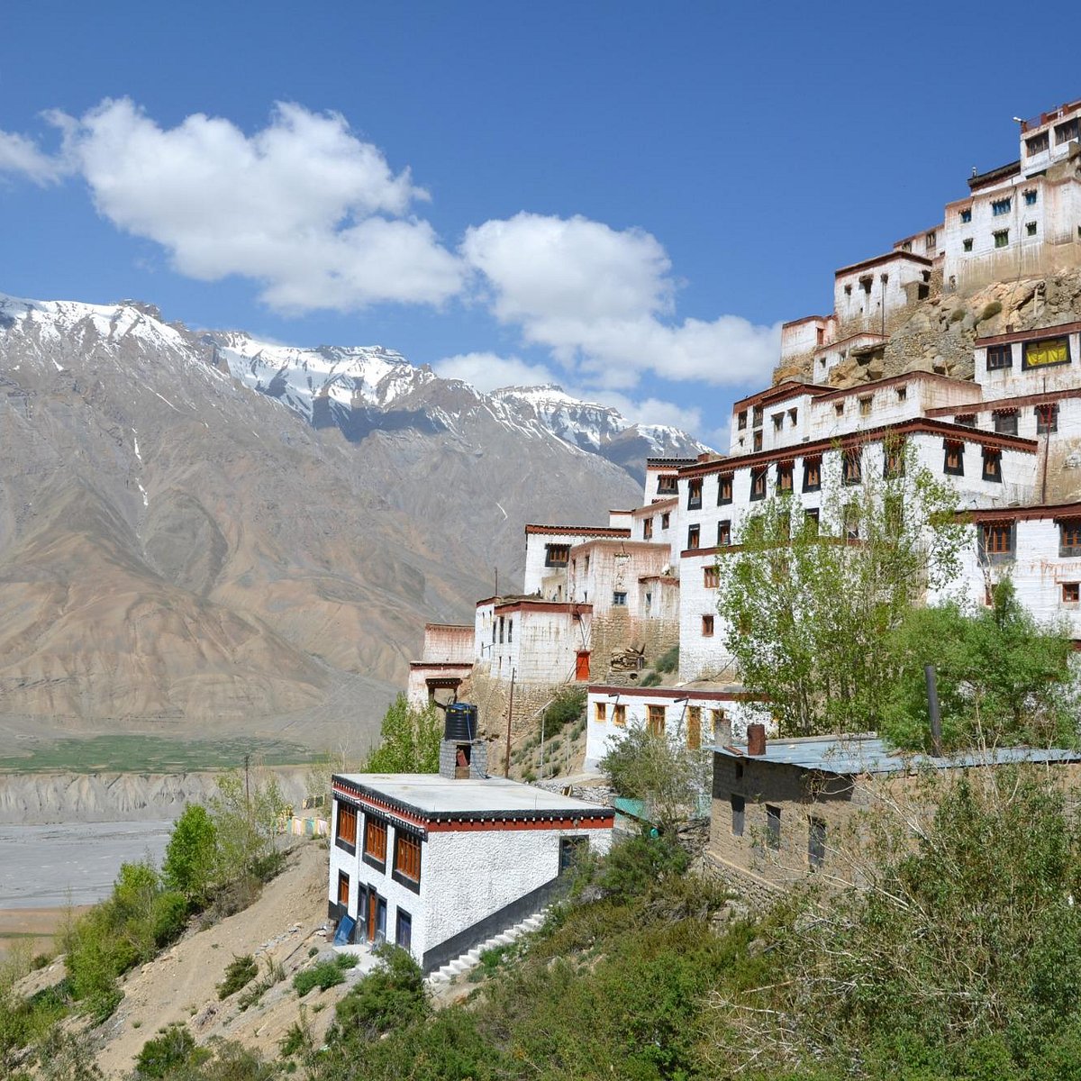 Key Monastery in Spiti Valley with dramatic mountain backdrop