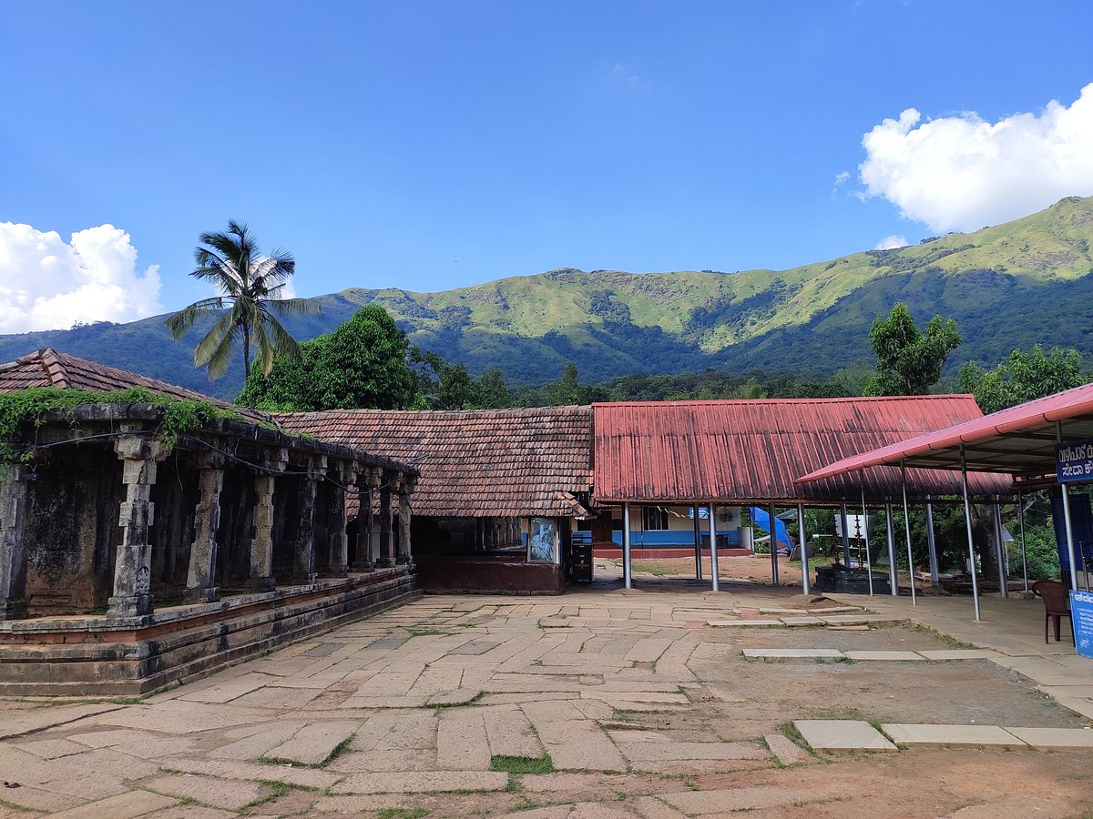 Stone courtyard and traditional architecture at Thirunelli Temple Wayanad