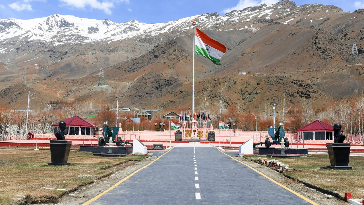 War memorial perspective view in the Drass Kargil sector of Ladakh