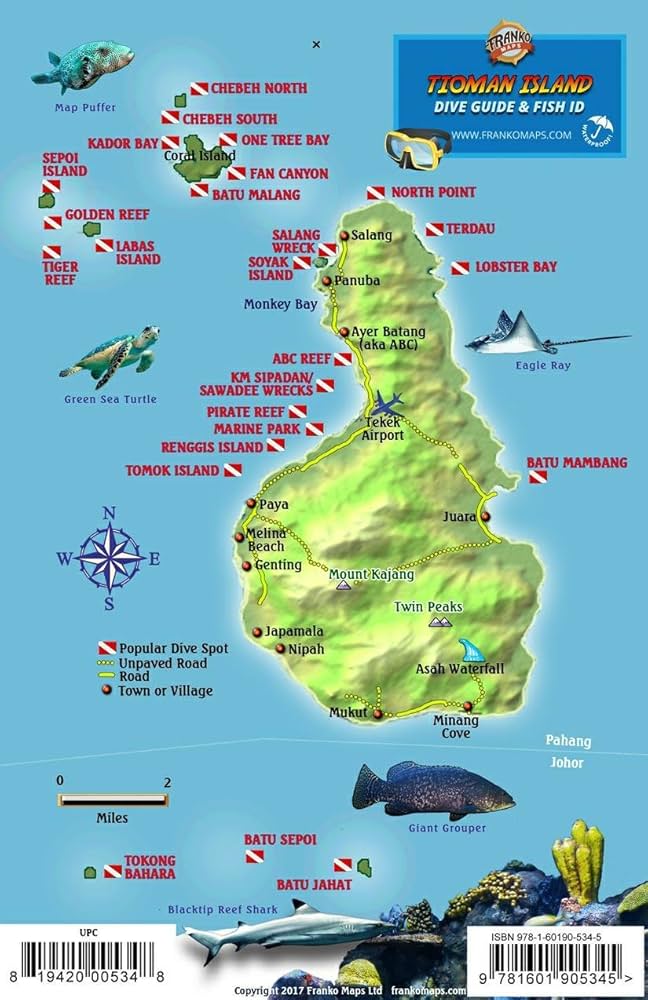 Tioman Island tropical coastline and beach-village travel overview