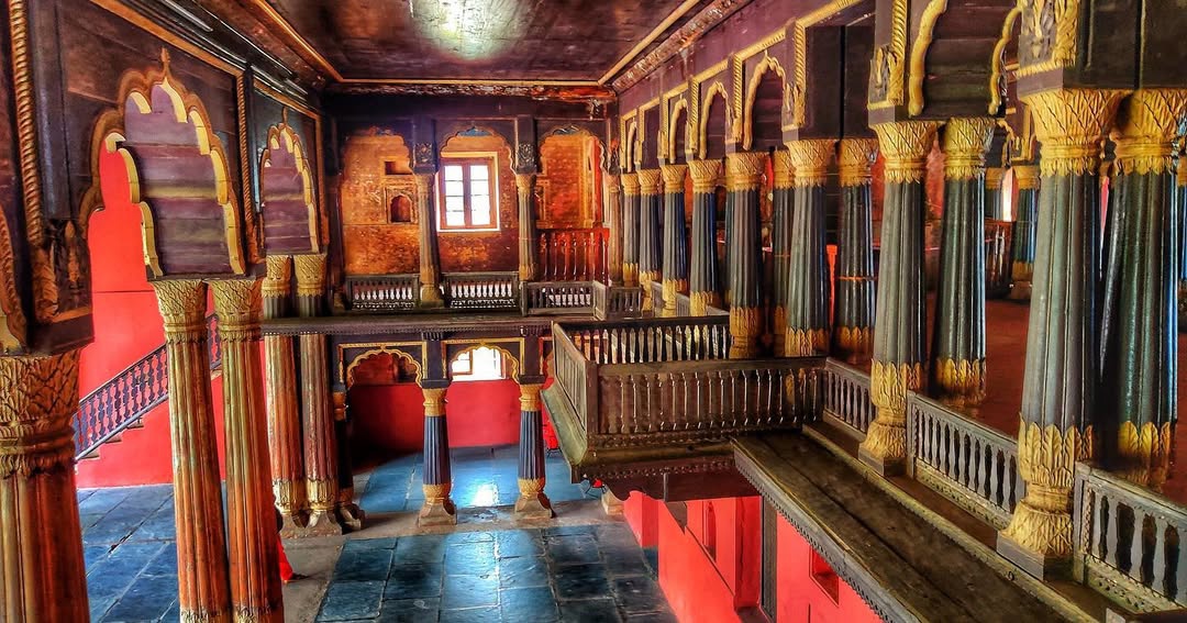 Intricate paintings inside Tipu Sultan Summer Palace