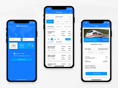 Passenger checking train status on mobile app