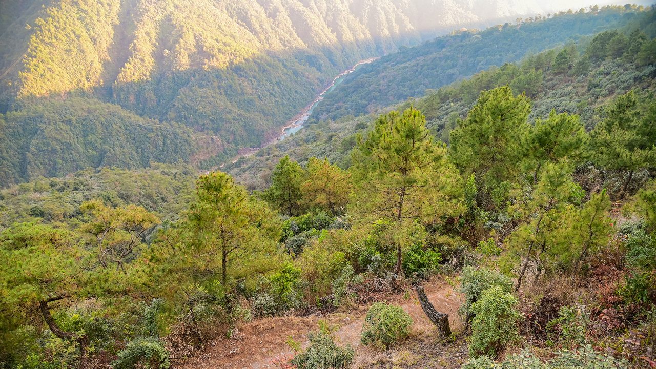 Valley section along David Scott Trail near Shillong Meghalaya