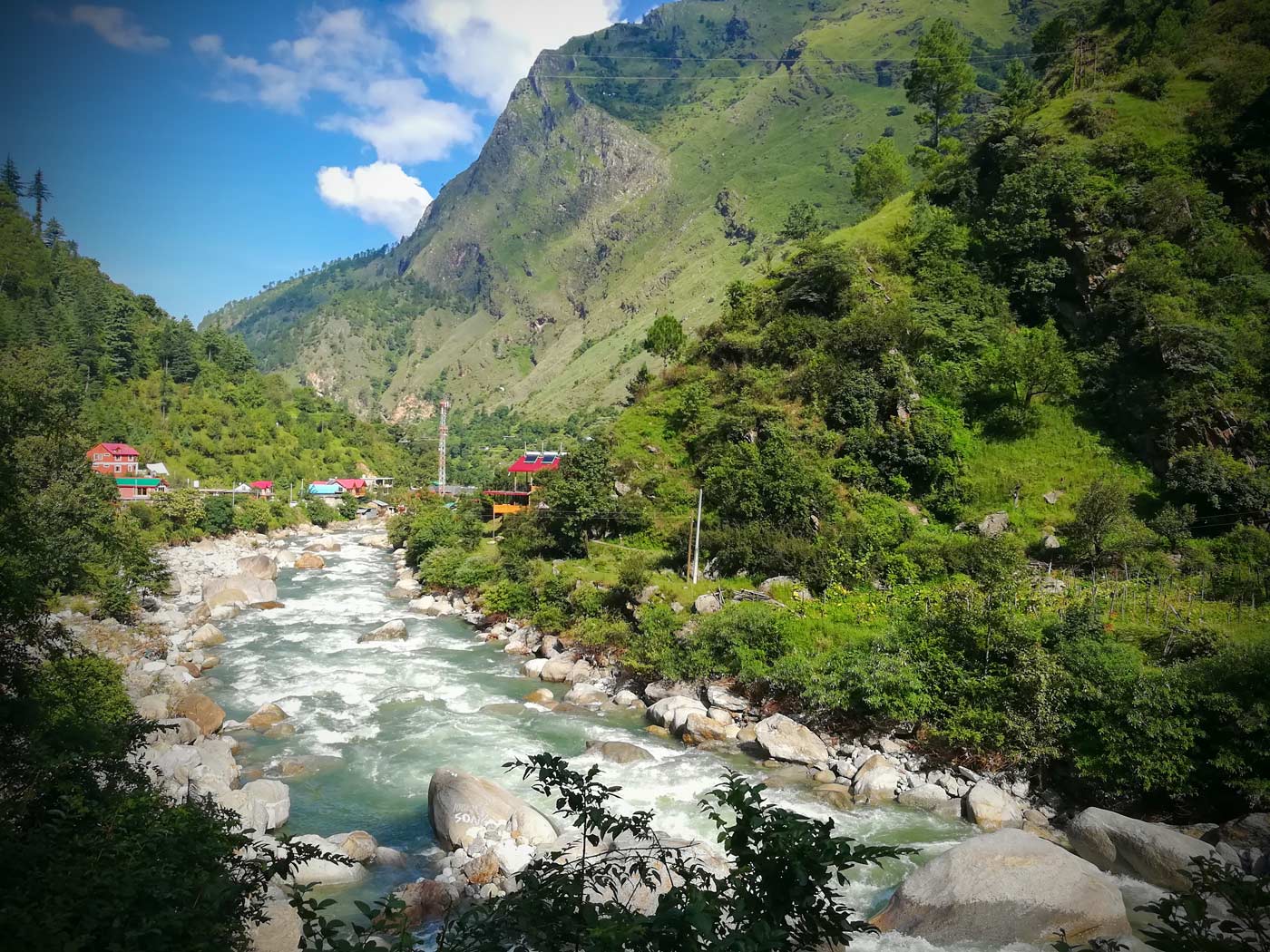 Tirthan River in the valley