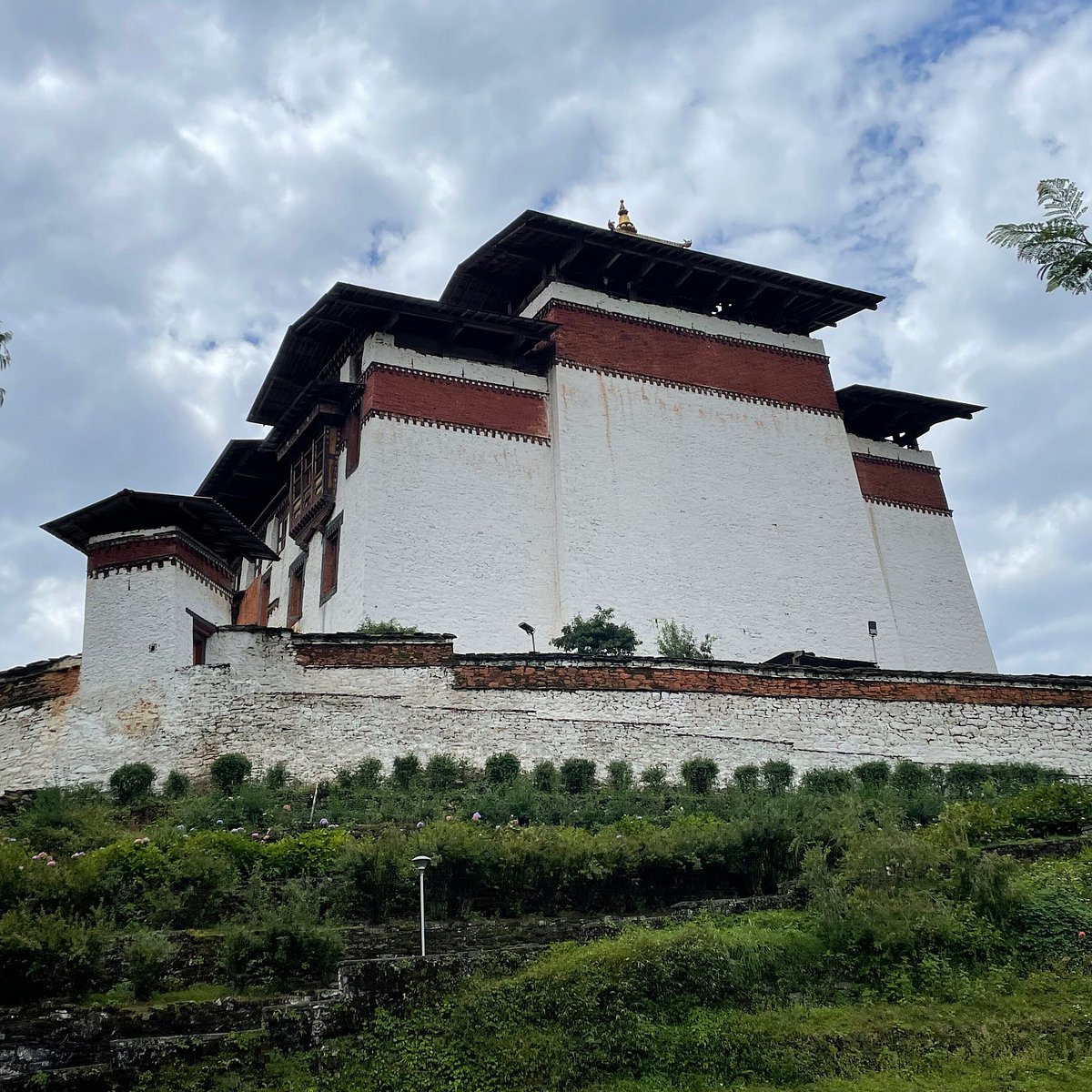 Trongsa Dzong overview on mountain ridge in Bhutan