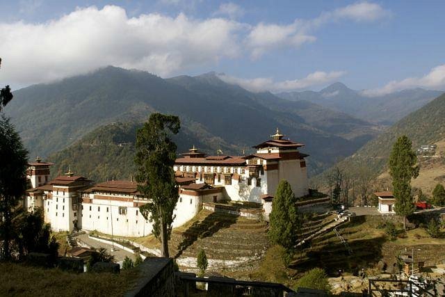 Valley panorama seen from Trongsa Dzong Bhutan