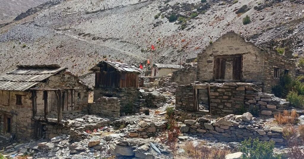 Traditional settlement view in Turtuk area Ladakh