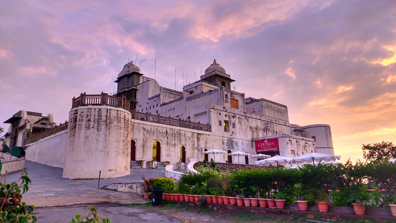 Cloudy panoramic view from Sajjangarh Monsoon Palace Udaipur