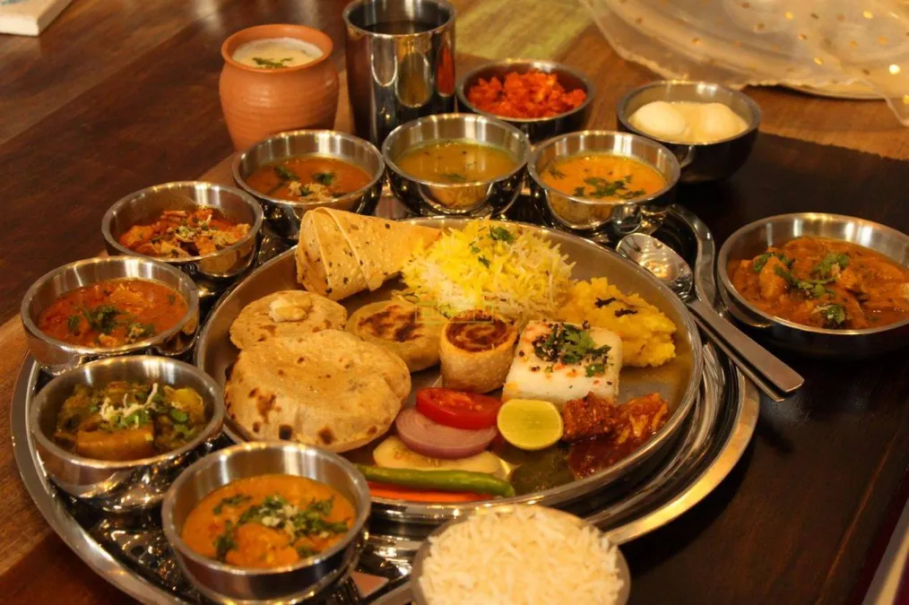 Traditional Rajasthani thali in Udaipur