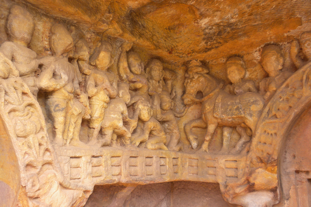Udayagiri Khandagiri Caves - Intricate stone carvings