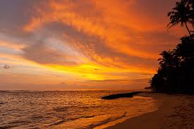 Sunset colors over Unawatuna Bay