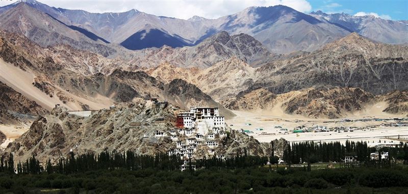 Upshi Monastery exterior view in Ladakh