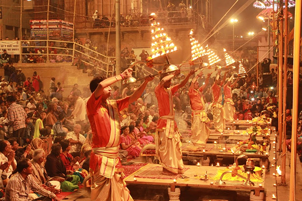Ganga Aarti ceremony at Dashashwamedh Ghat Varanasi