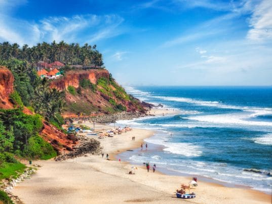 Varkala cliff geological formation