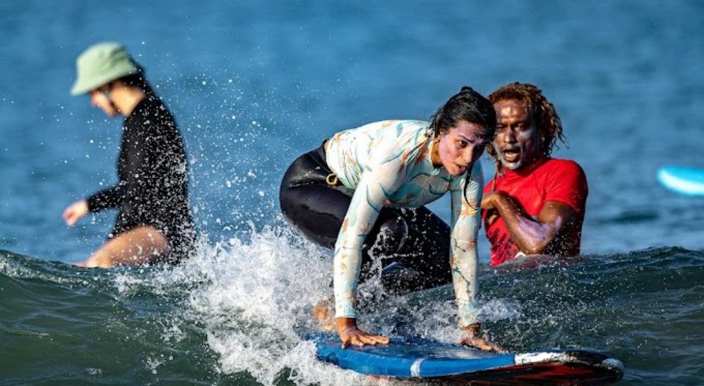 Surfer at Varkala Beach