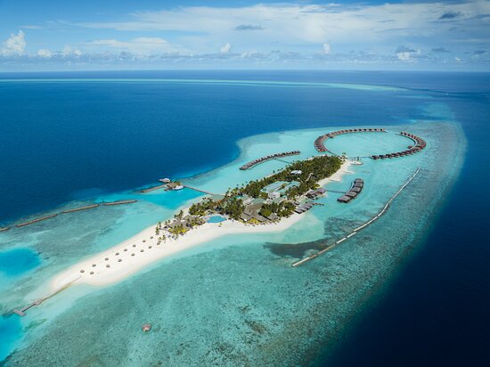 Aerial view of Veligandu Island Maldives