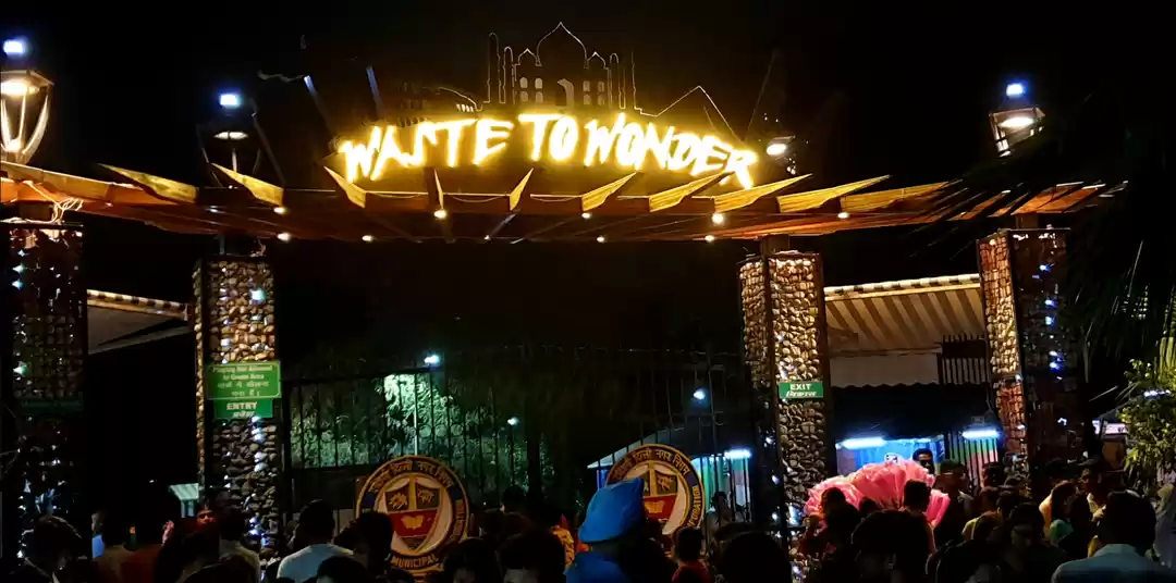 Night lighting at Waste to Wonder Park Delhi