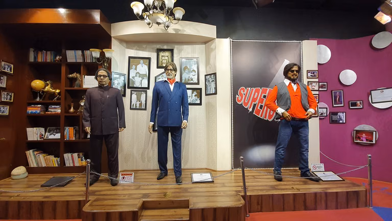 Indoor wax statue gallery in Udaipur museum
