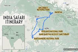 Route planning overview for Wildlife Destinations in India